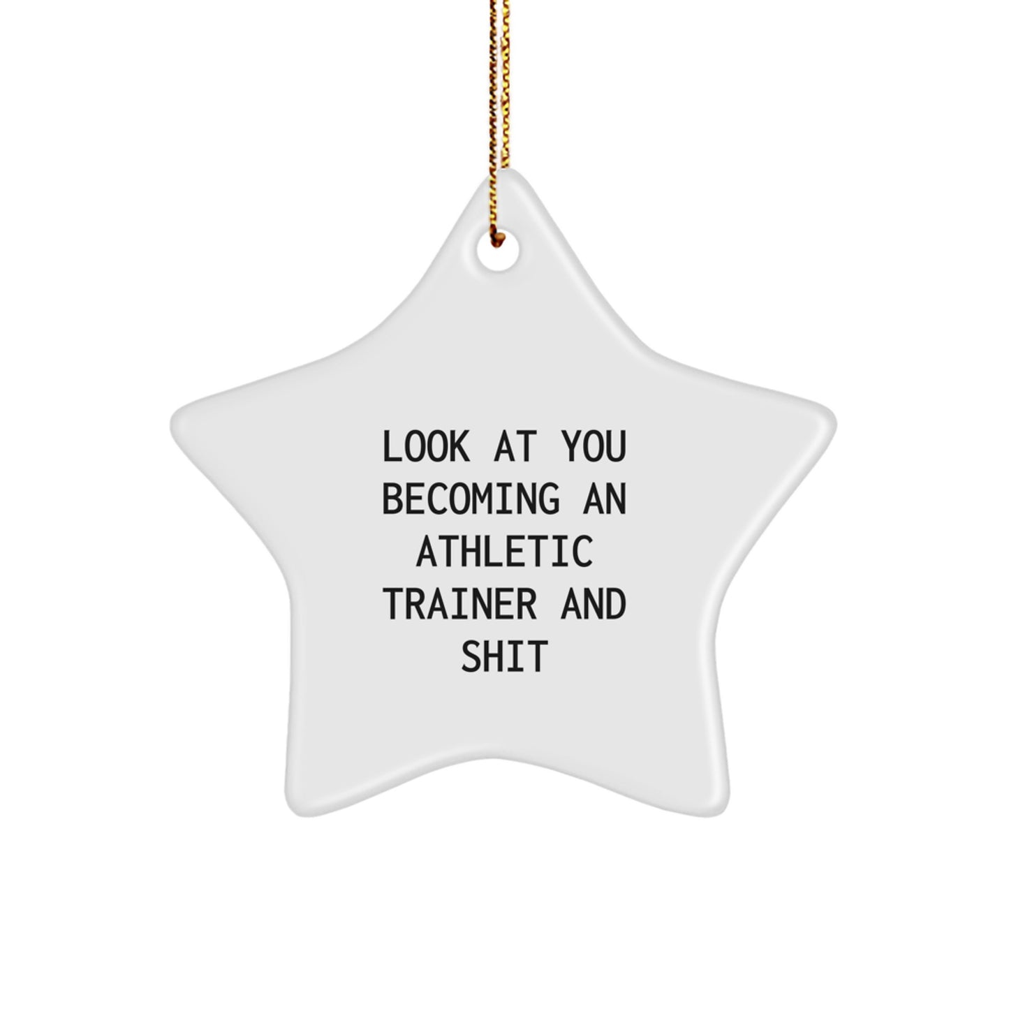 Funny Athletic Trainer Star Ornament, Gifts from Friends for Christmas Unique Star, Look At You Becoming An 'Athletic Trainer' And Shit, Star Shaped Decoration - Image 1