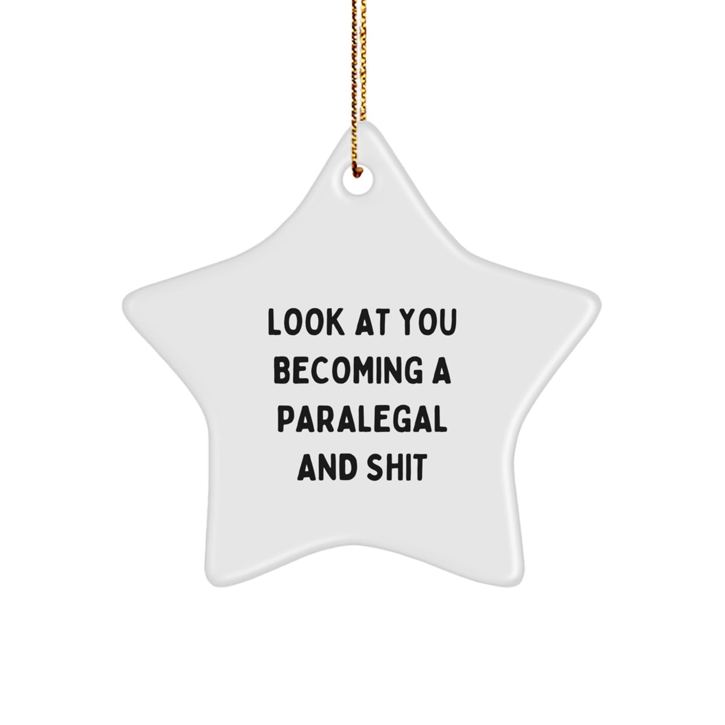 Funny Paralegal Star Ornament Gifts from Friends, Unique Christmas Decorations, Inspirational Quote for Men Women Coworkers - Image 1
