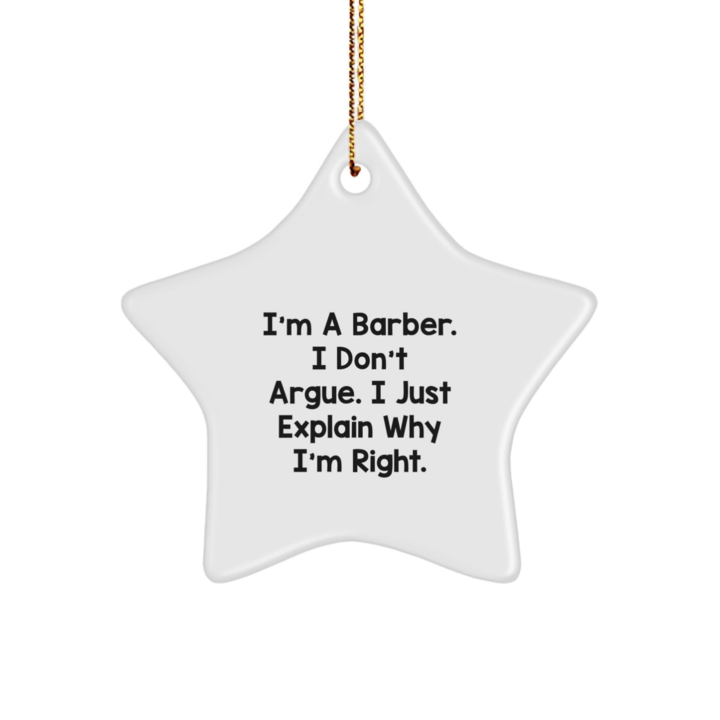 Funny Barber Gifts, Star Ornament for Men, Unique Christmas Unique Gifts from Friends to Barber - Image 1