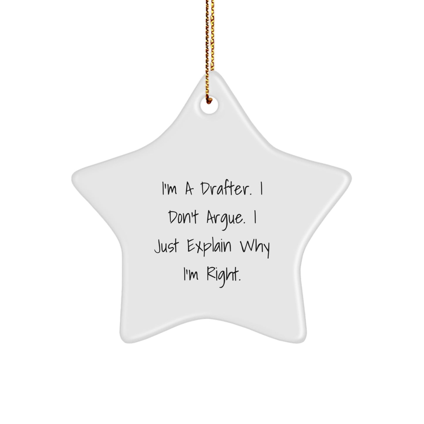 Funny Drafter Star Ornament Gifts from Friends for Men, Women, or Coworkers at Christmas - Image 1