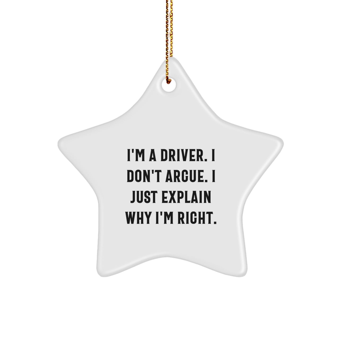 Funny Driver Gifts, Unique Star Ornament for Drivers, Christmas Decorations from Friends and Family - Image 1
