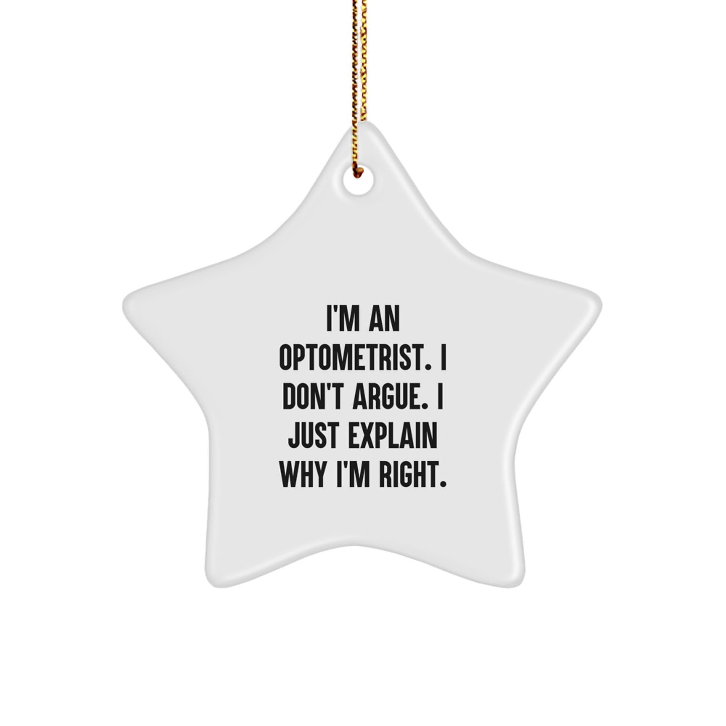Funny Optometrist Gifts from Friends to Family - Star Ornament for Christmas Unique Gifts - Image 1