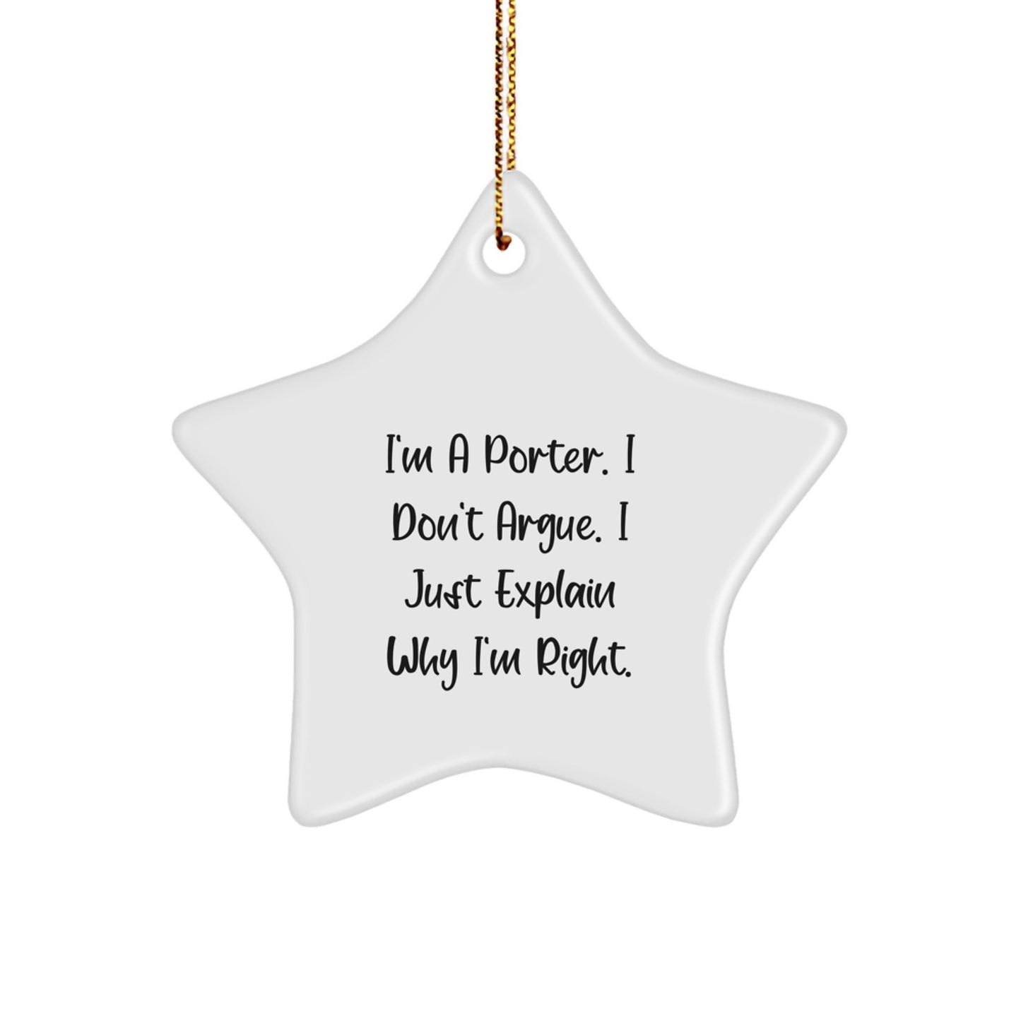 Gifts from Friends for Porter, Funny Star Ornament, Christmas Unique Gifts, Handmade Star - Image 1