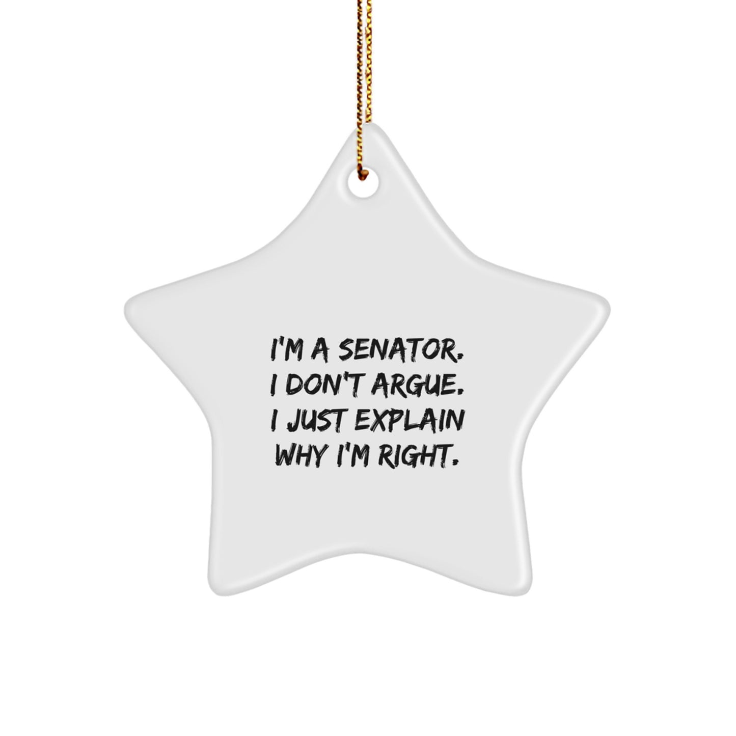 Funny Senator Gifts for Friends - Senator Star Ornament with Inspirational Quote, Gift from Friends, Unique Christmas Decorations - Image 1