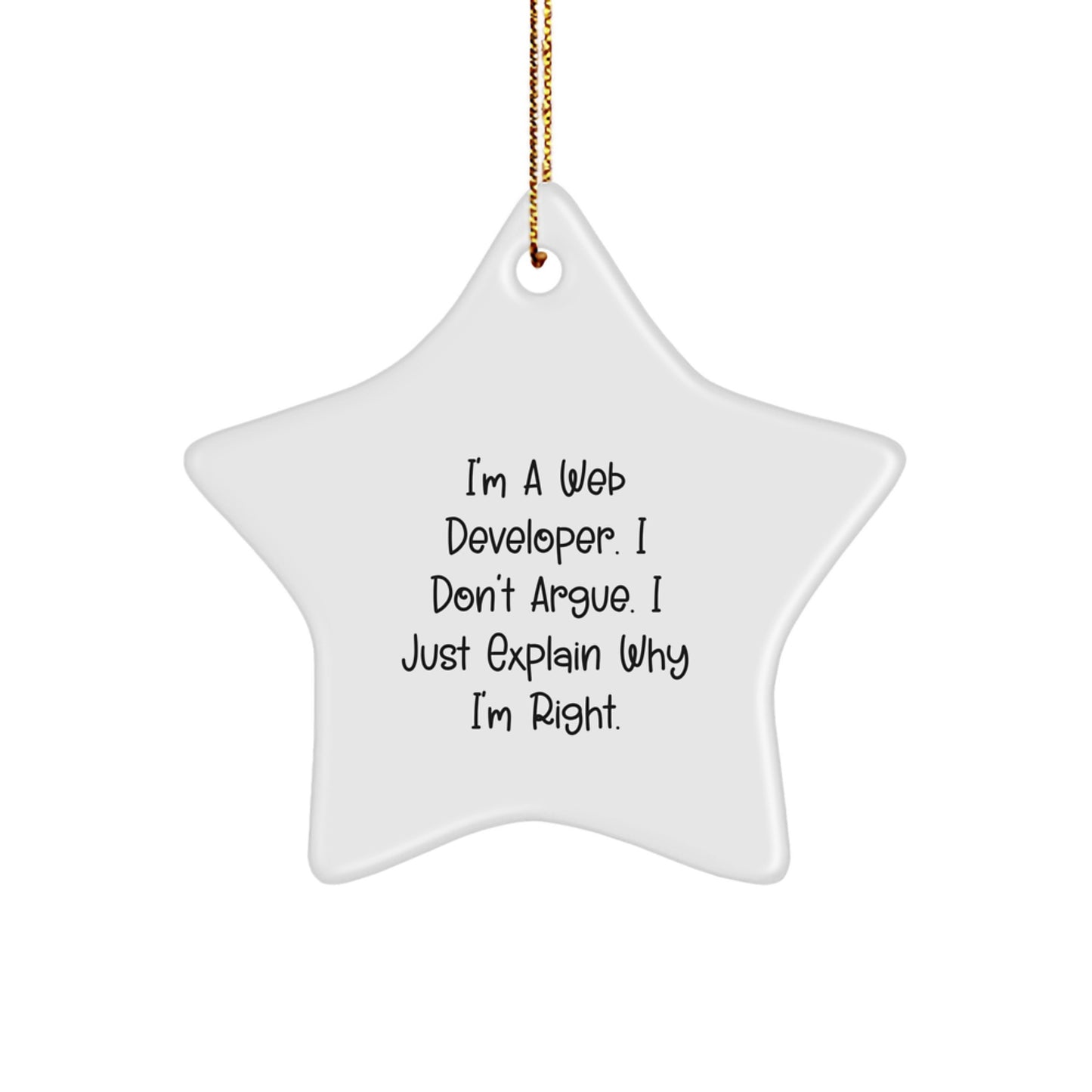 Funny Web Developer Gifts for Women, Star Ornament, Gift from Friends, Christmas Unique Gifts - Image 1