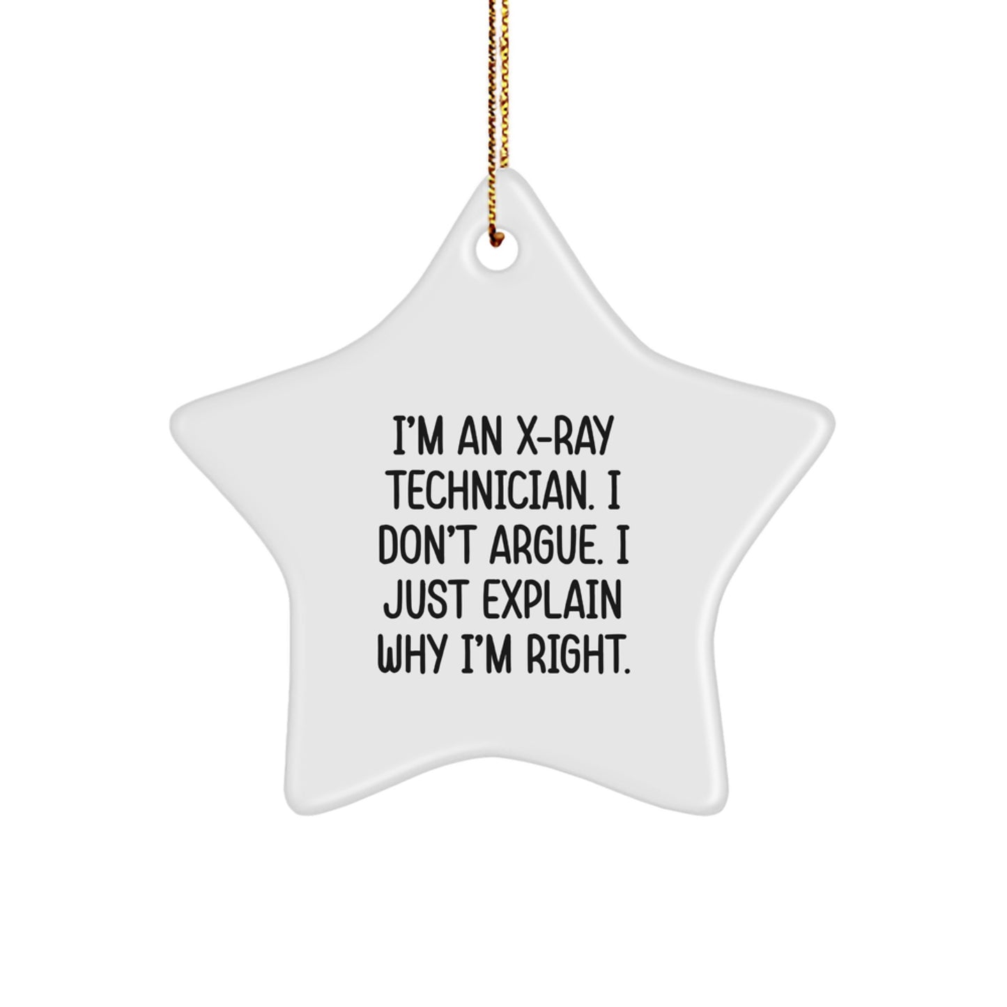 Funny X-Ray Technician Gifts for Men - X-Ray Technician Star Ornament Christmas Unique Gifts from Friends or Family - Image 1