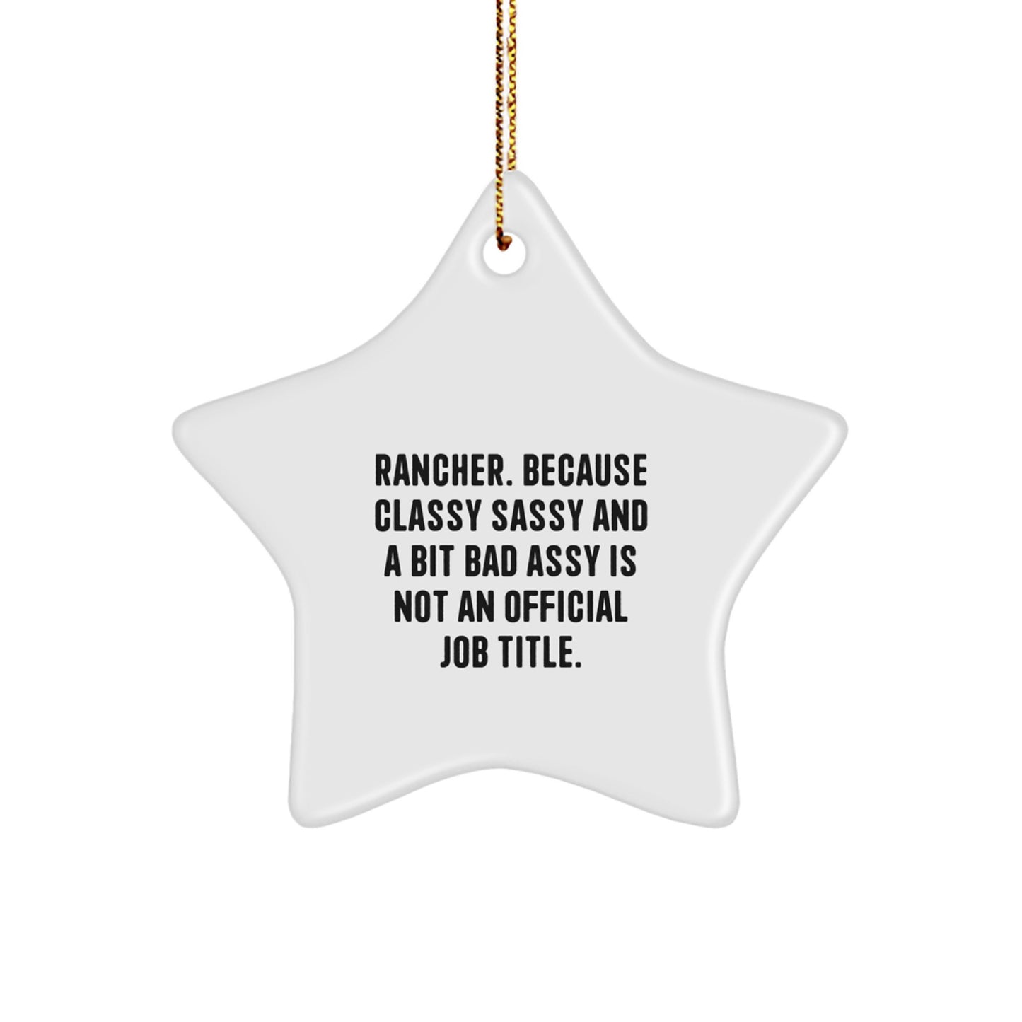 Rancher Gifts from Friends and Family - Funny Rancher Star Ornament, Christmas Unique Gifts for Him or Her, Star Shaped Decoration - Image 1