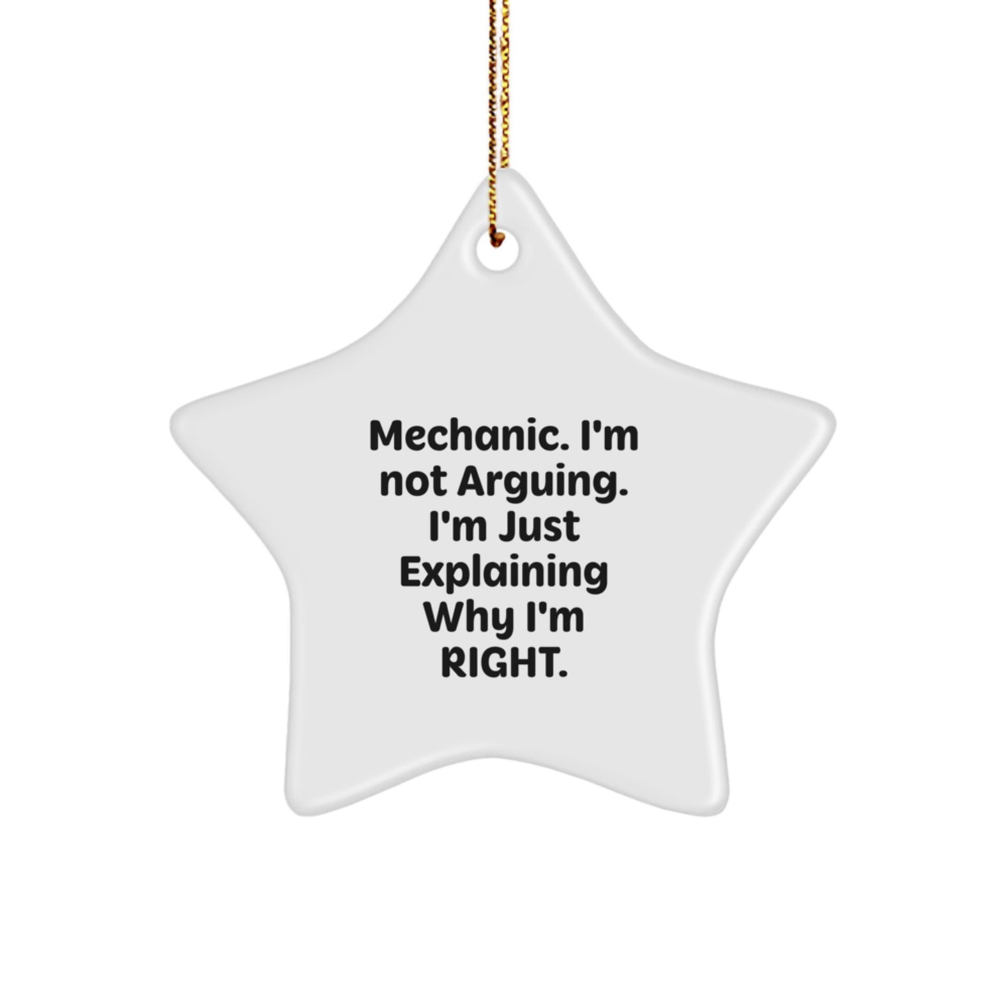 Funny Gifts for Mechanic Friends Men Christmas Unique Star Ornament, Gifts from Men to Mechanic Friends - Image 1