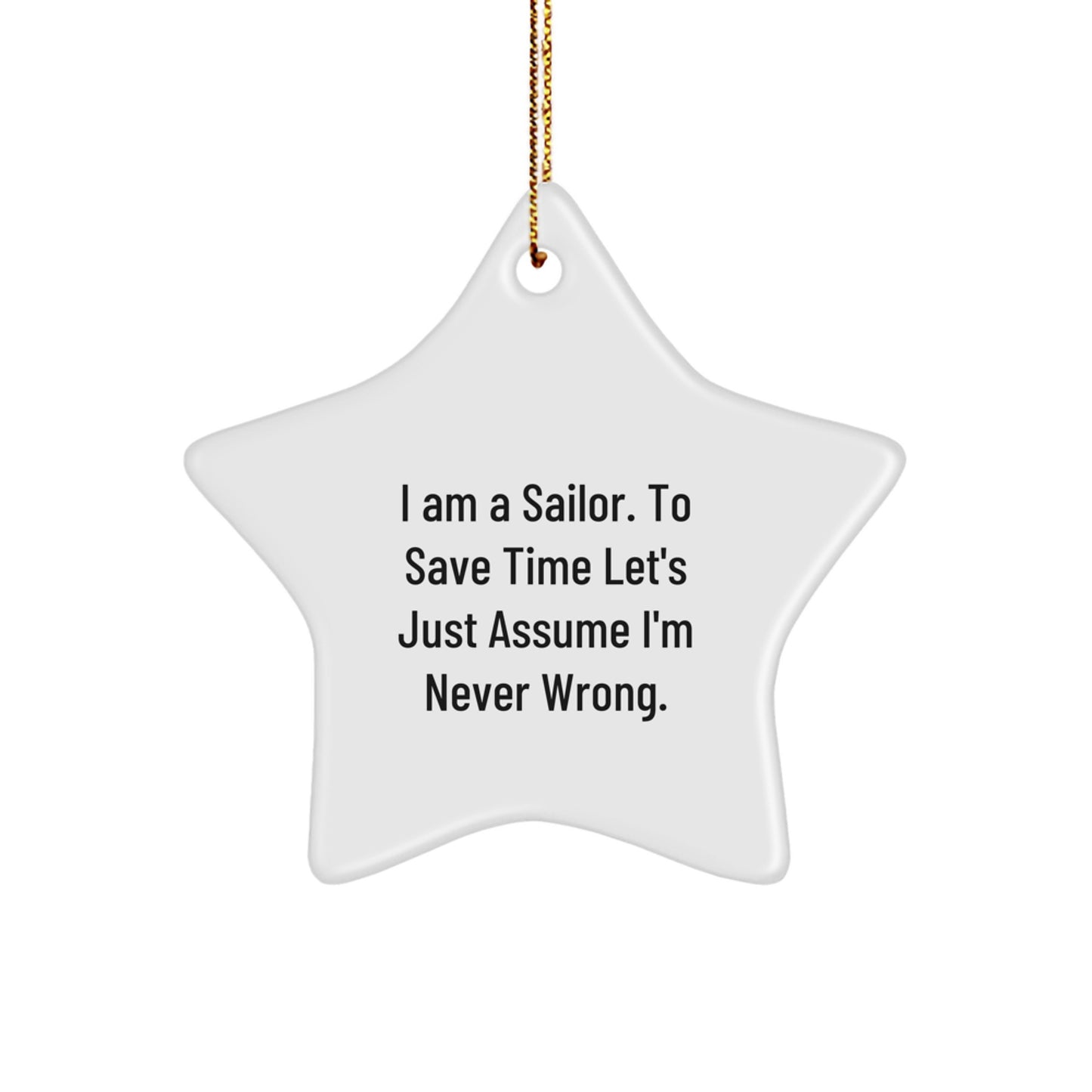 Sailor Gifts from Friends to Men - Star Ornament with Funny Quote, Perfect for Christmas Unique Gifts - Image 1