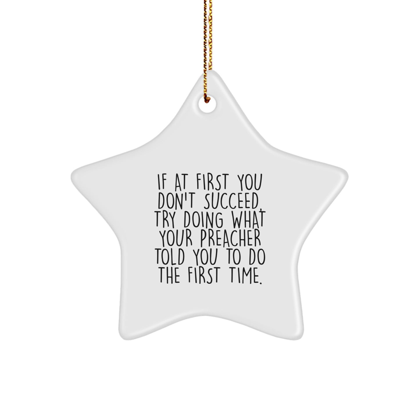 Funny Preacher Gifts from Men to Gifts for Preacher Star Ornament on Christmas - Image 1