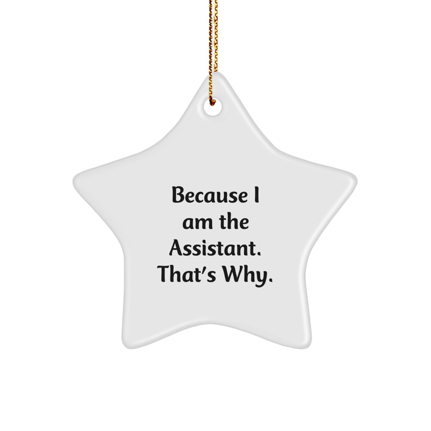 Funny Assistant Gifts from Friends, Christmas Unique Star Ornament for Men, Women, Coworkers, Family - Because I Am The Assistant. That's Why. - Image 1