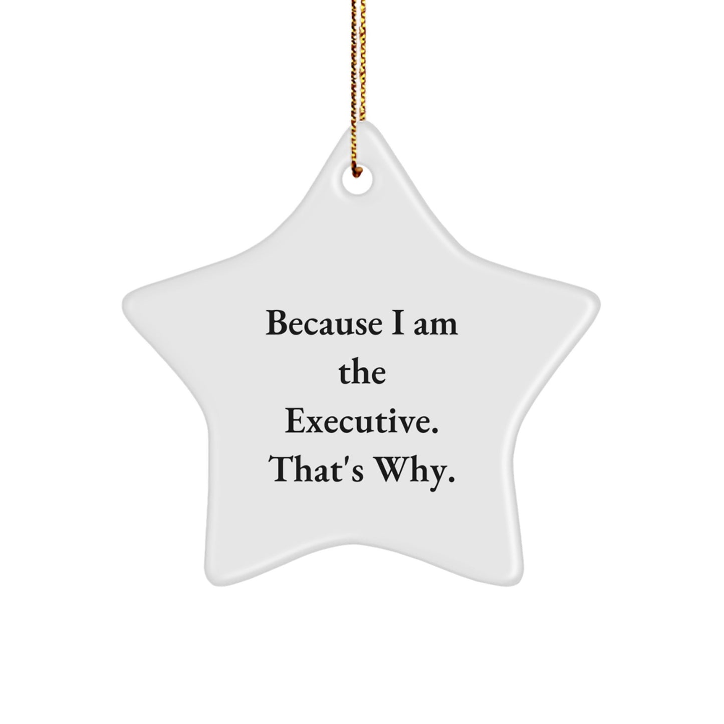 Gifts from Men - Executive Star Ornament with Funny Quote Because I Am The Executive. That's Why., Perfect for Christmas Unique Gifts for Executive Friends Family - Image 1