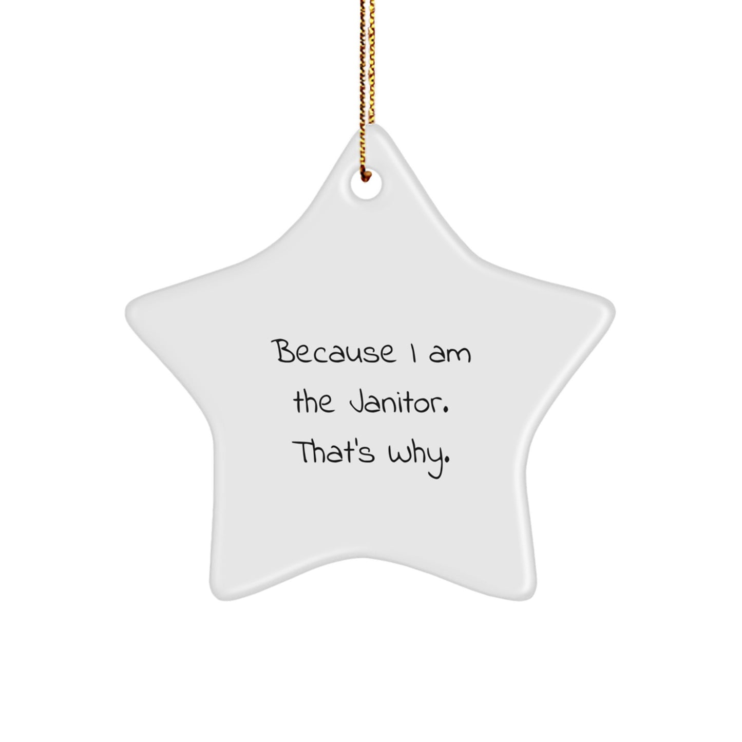 Funny Janitor Star Ornament, Gifts from Friends for Men, Because 'I Am The Janitor. That's Why.' Christmas Unique Decorations - Image 1