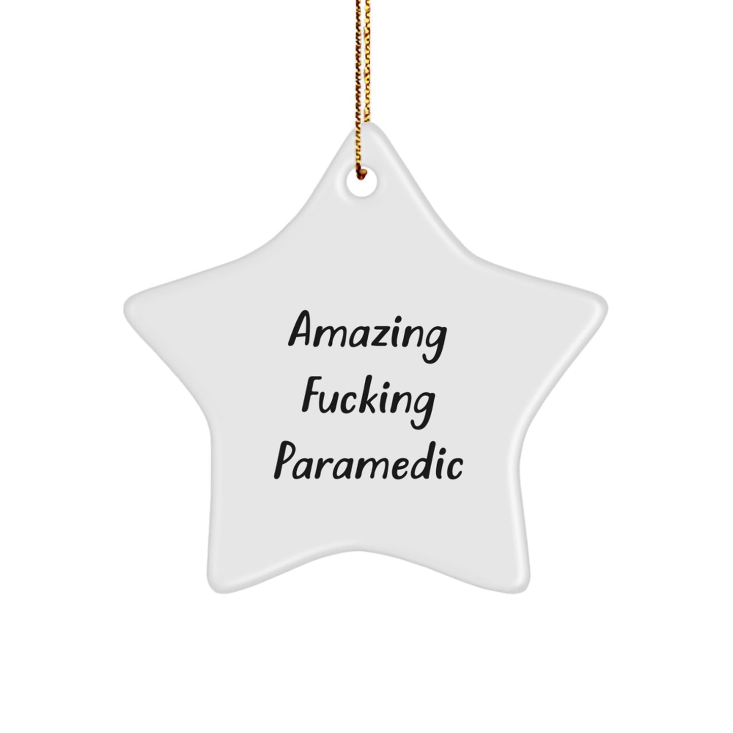 Funny Rescue Worker Gifts for Men, Star Ornament Inspired by Amazing F--king Rescue Worker, Unique Christmas Memorable Presents from Friends - Image 1