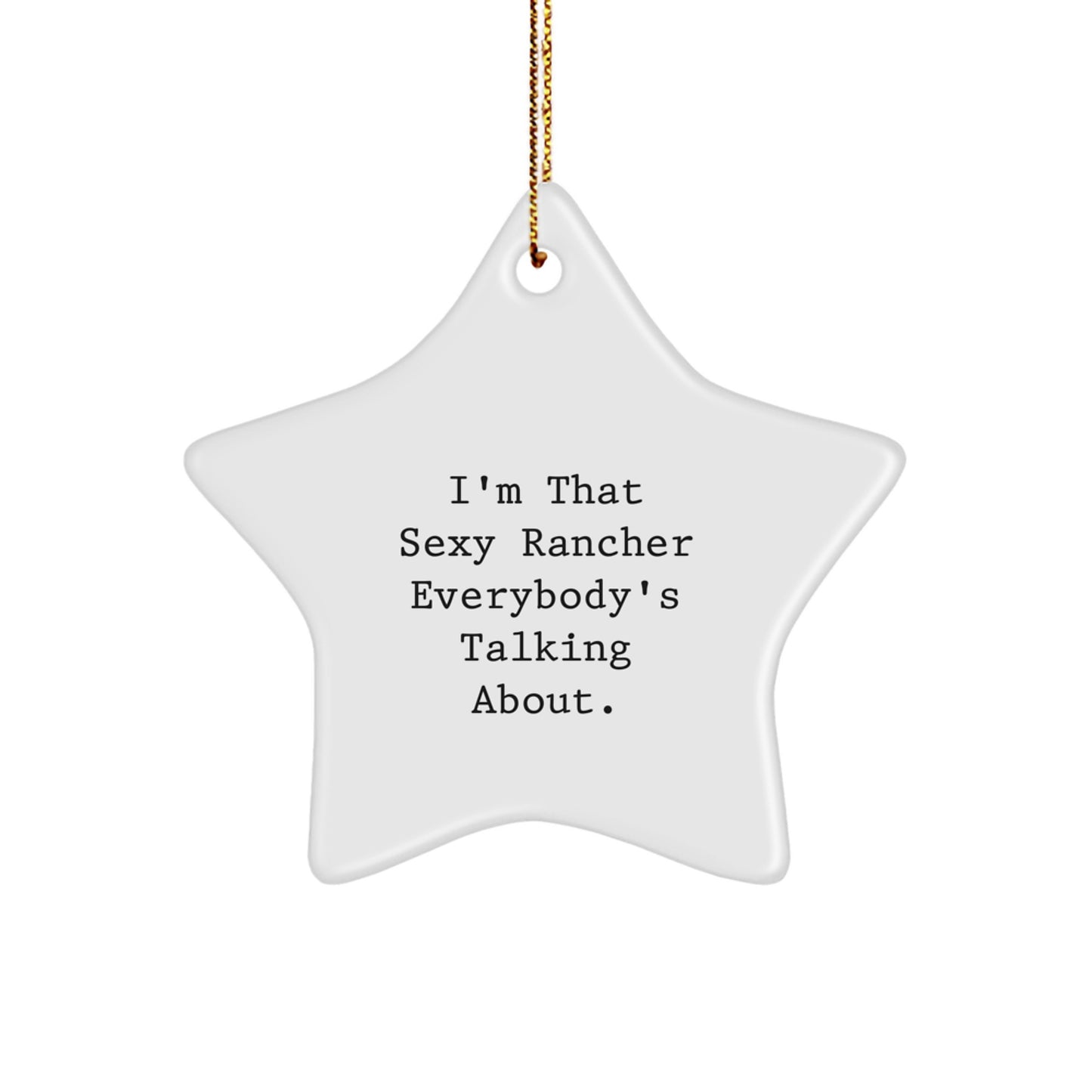 Sexy Rancher Christmas Decorations, Funny Holiday Star Ornament Gifts for Men, Women, Friends and Family, Gifts from Men, Women, Friends, Family - Image 1