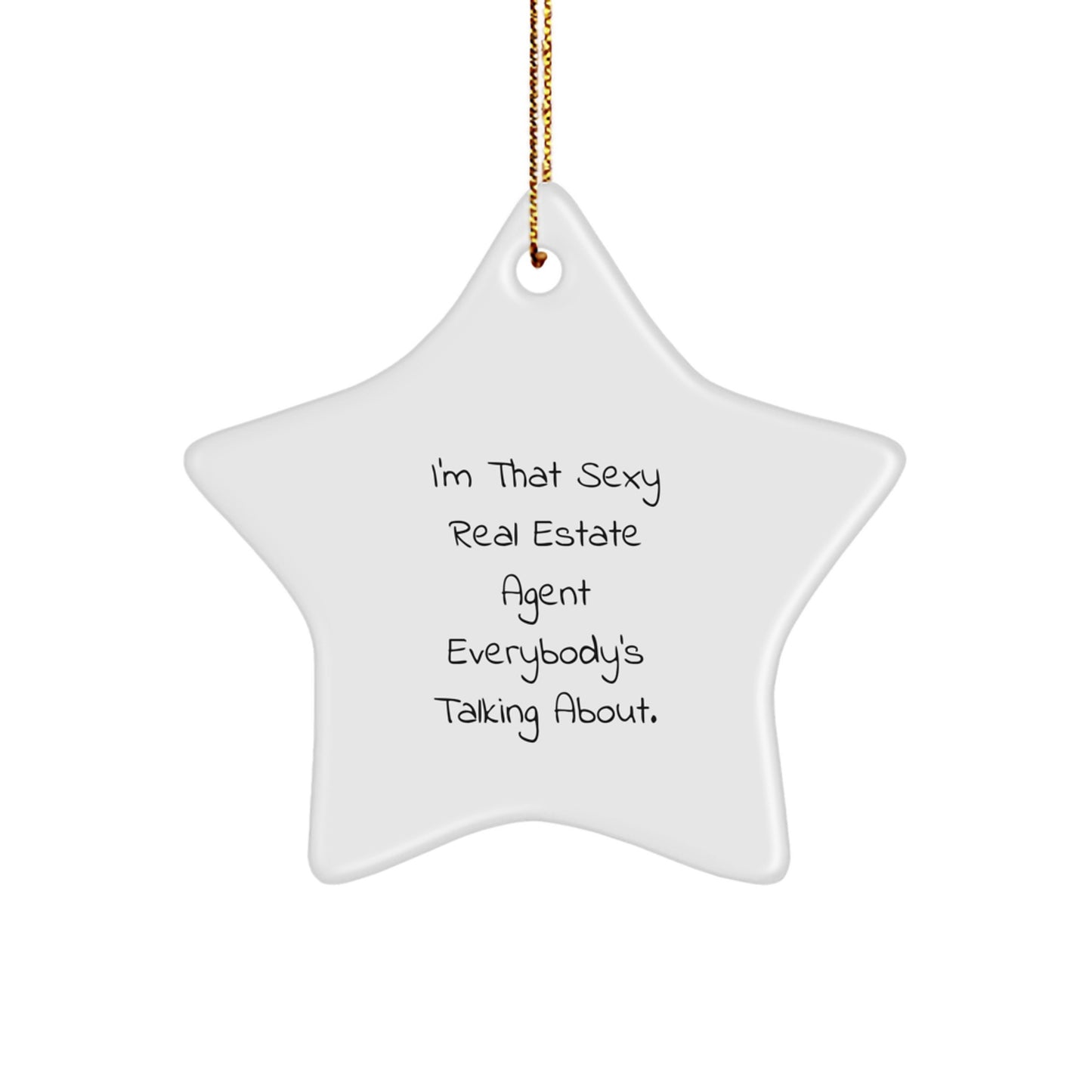 Funny Real Estate Agent Gifts from Friends, Star Ornament for Real Estate Agent Men, Christmas Unique Gifts for Real Estate Agent - Image 1