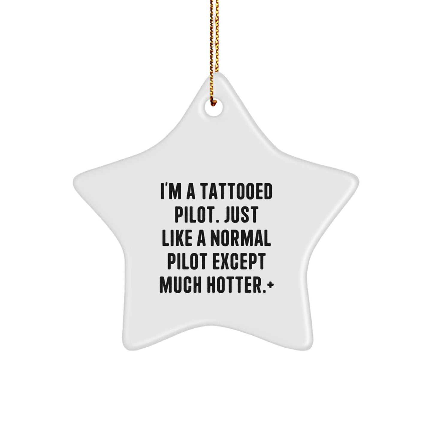Funny Pilot Star Ornament Gift for Men Friends Coworkers from Pilot Fan - Image 1