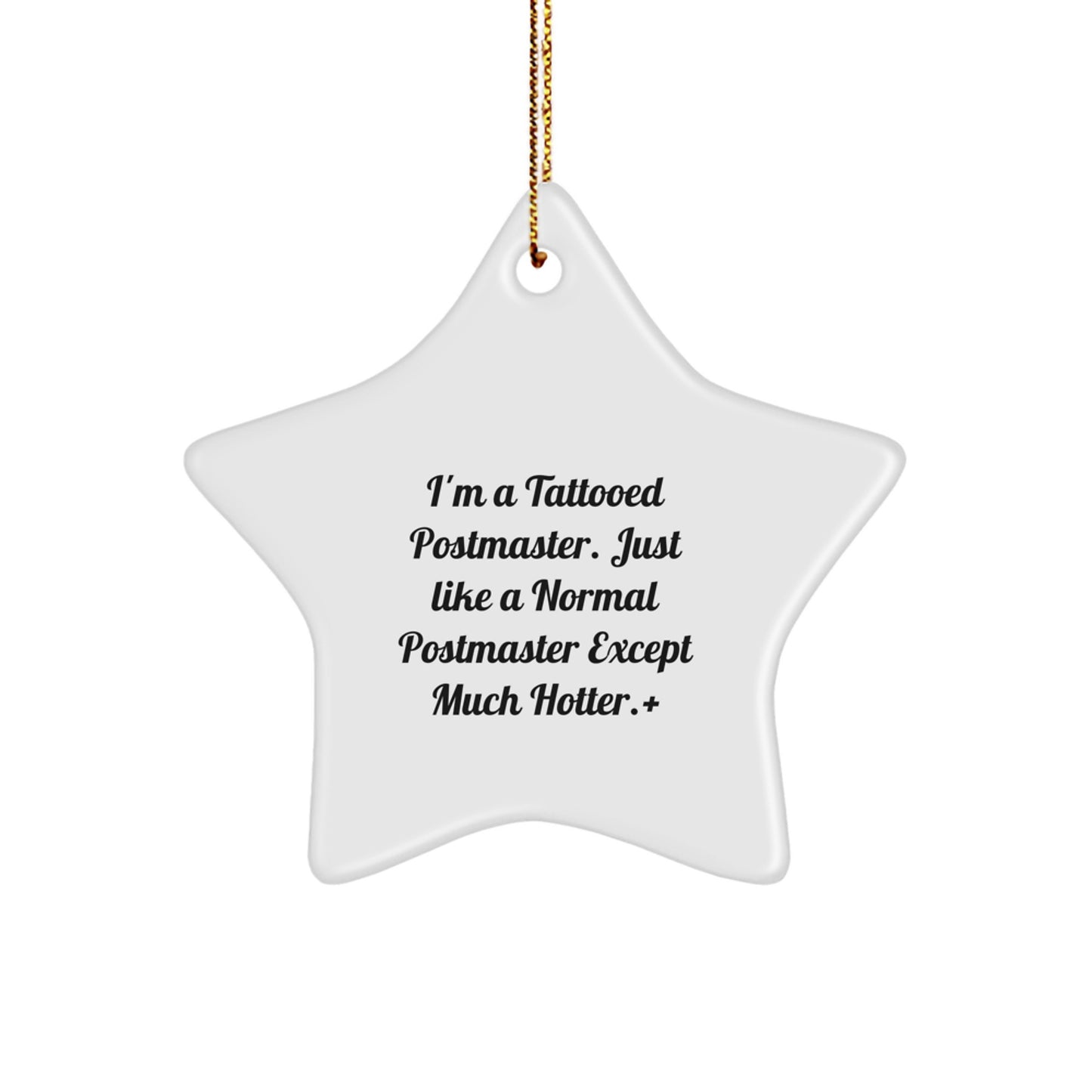 Funny Postmaster Gifts for Men Women Friends Family, Unique Star Ornament, Tattooed Postmaster Christmas Decoration - Image 1