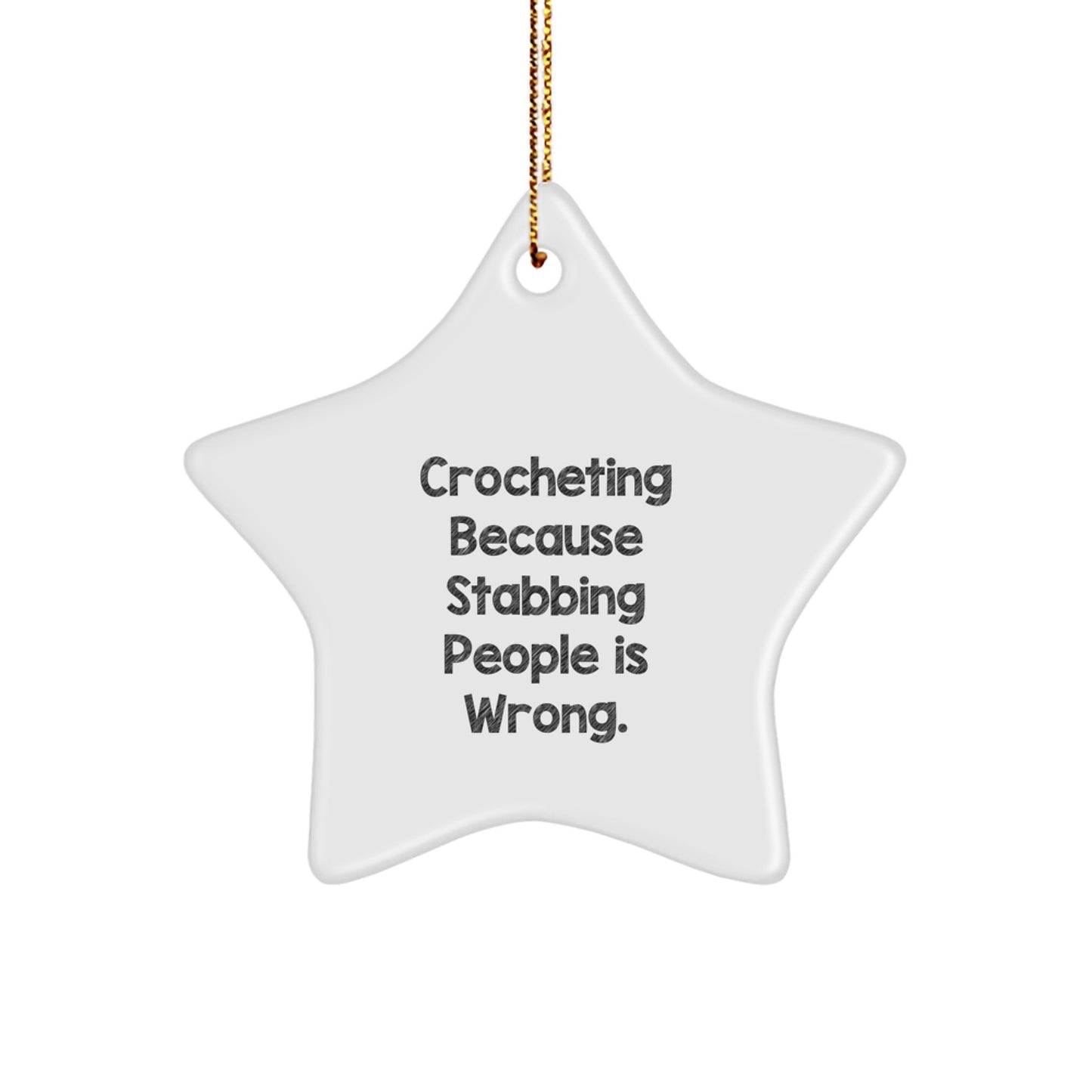 Funny Crocheting Gifts for Crocheting Lovers Star Ornament Christmas Unique Gifts from Friends and Family - Image 1