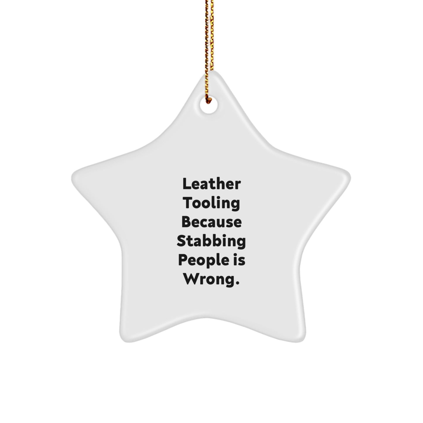 Leather Tooling Star Ornaments Funny Gifts from Friends for Family Christmas Unique Decorations - Image 1