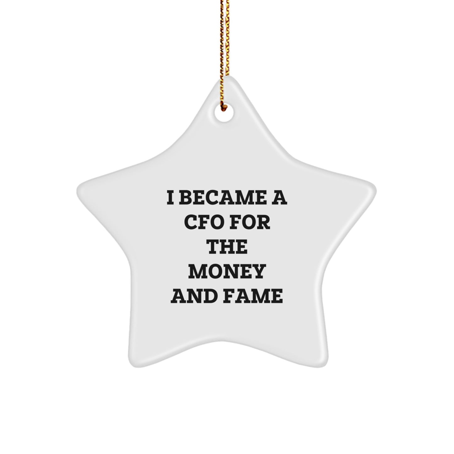 Funny CFO Gifts for Men CFO Star Ornament I Became A Cfo For The Money And Fame Christmas Unique Gifts from Friends to CFO - Image 1