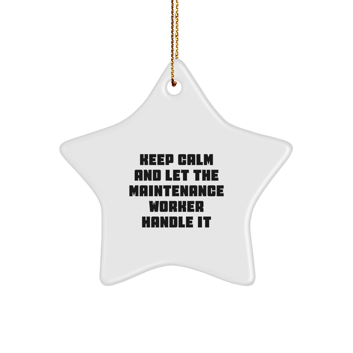 Funny Maintenance Worker Christmas Star Ornament Gifts for Men from Coworkers, Unique Office Decorations - Image 1