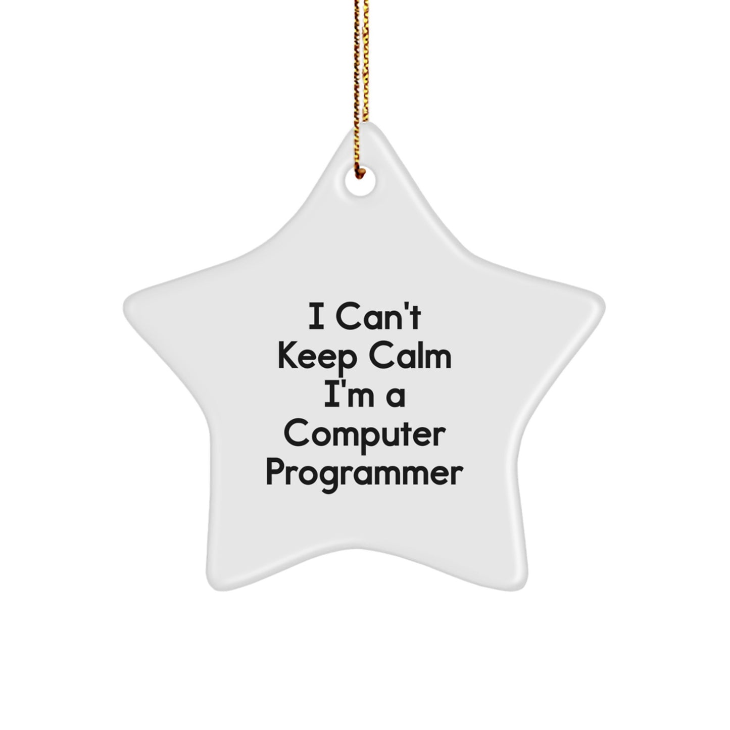 Funny Computer Programmer Star Ornament, 'I Can't Keep Calm I'm A Computer Programmer' Gift for Him from Friends - Image 1