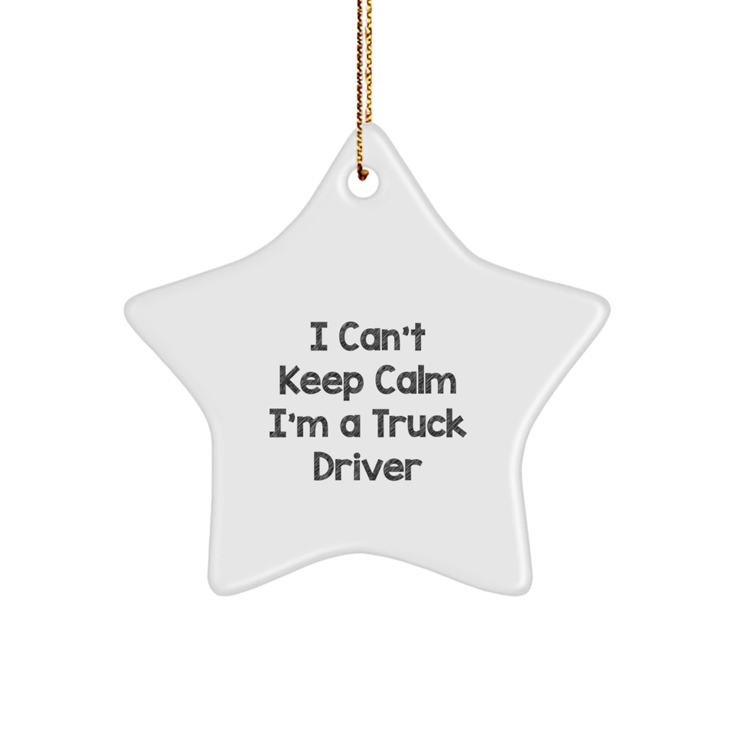 Funny Gift for Truck Driver Friends - I Can't Keep Calm Star Ornament for Men, Unique Christmas Unique Gifts from Family - Image 1