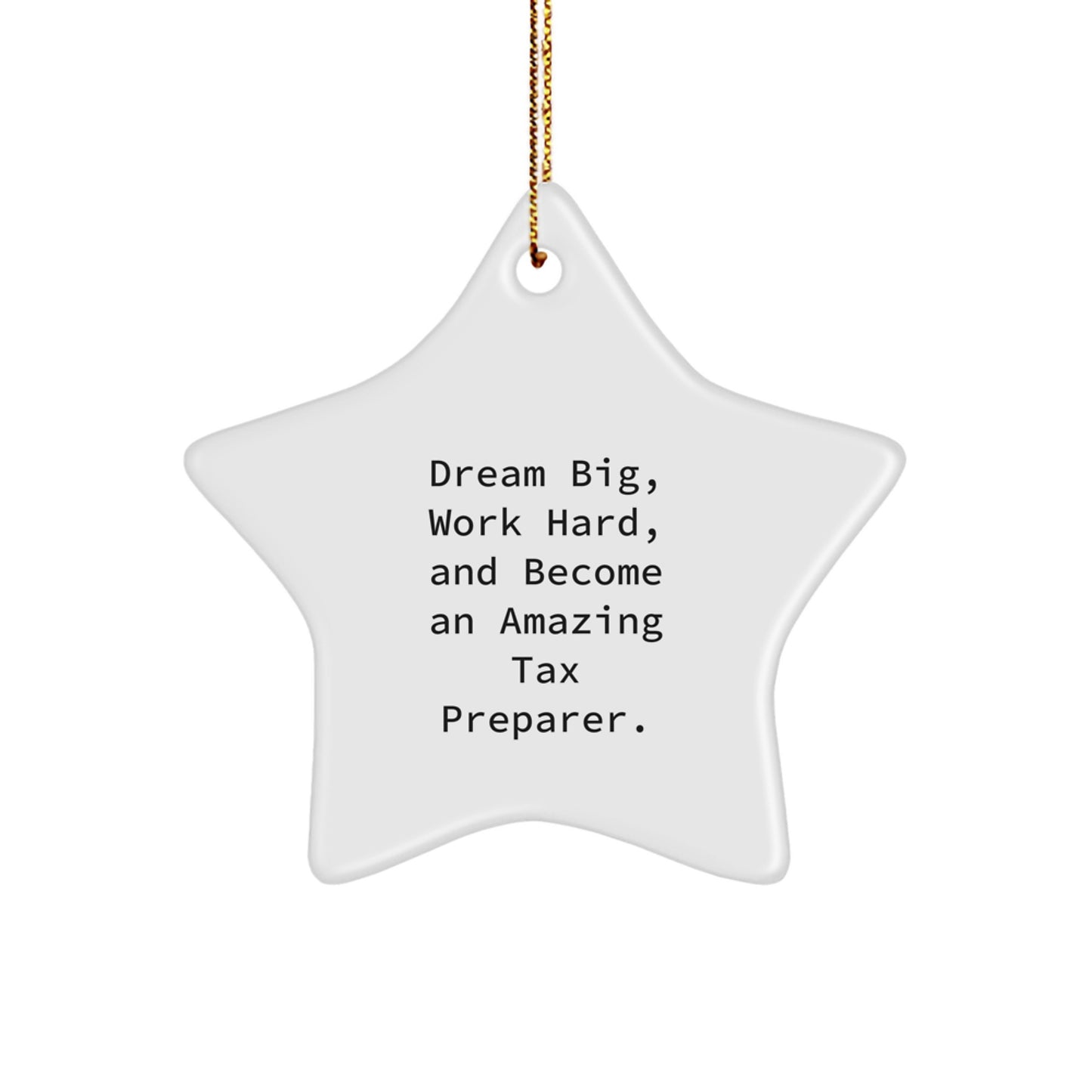 Tax Preparer Star Ornament Gifts from Friends for Amazing Tax Preparer, 'Dream Big, Work Hard, And Become An Amazing Tax Preparer.' - Christmas Unique Gifts - Image 1
