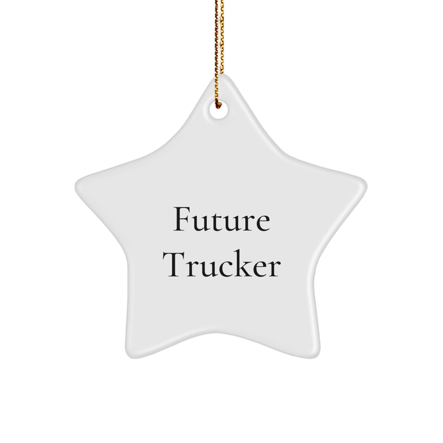 Funny Trucker Gifts from Family for Future Trucker Unique Christmas Star Ornament - Image 1
