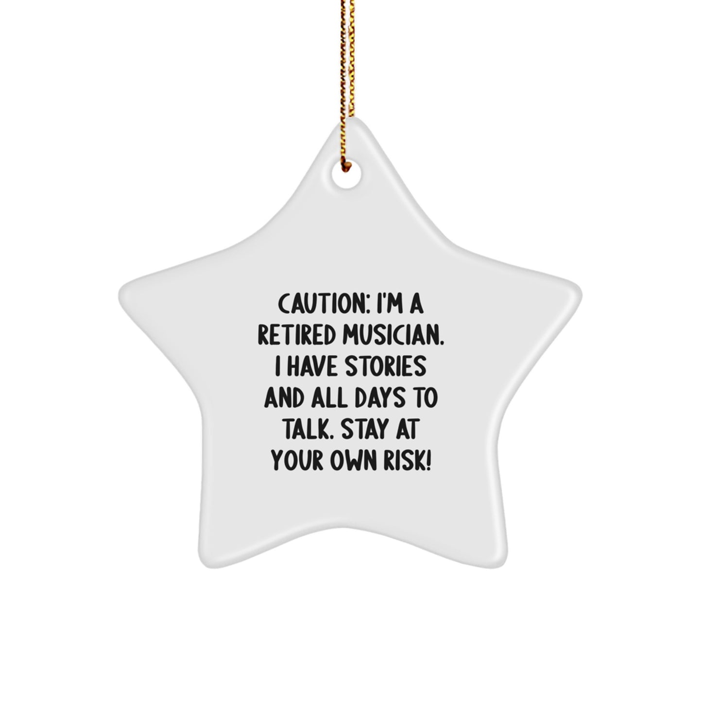 Funny Retired Musician Star Ornament for Musician Friends Gifts from Family, Musician Gifts for Christmas Unique Presents - Image 1