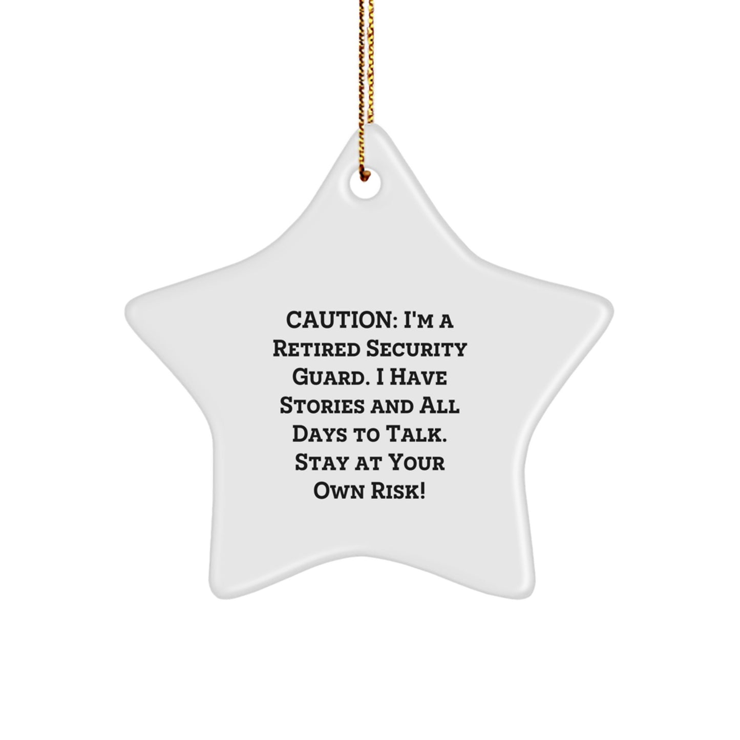 Funny Security Guard Gifts from Men for Security Guard Friends and Coworkers - Star Ornament Christmas Decorations with Sublimation Printing - Image 1