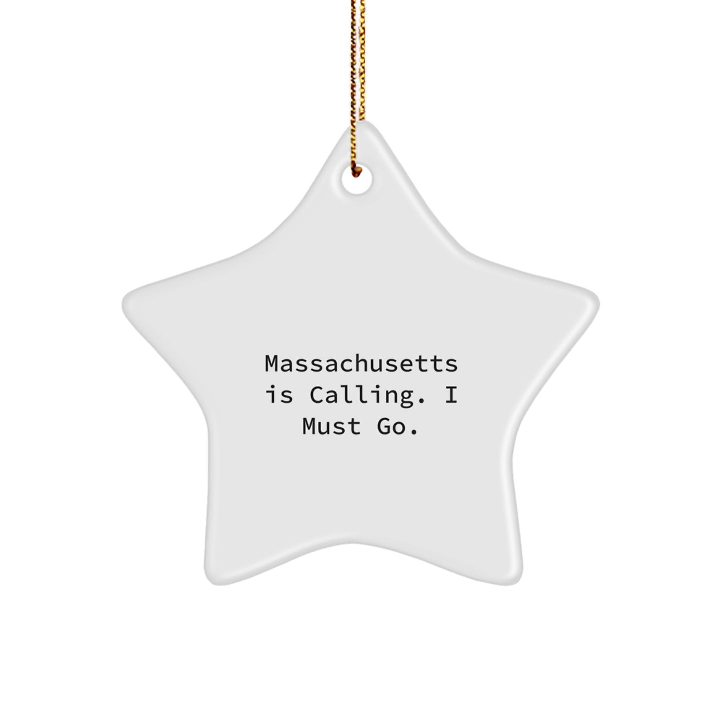 Massachusetts Star Ornament, Funny Quote Gifts for Massachusetts People, Christmas Decorations, Star Shaped Decor from Massachusetts Gifts for Men and Women - Image 1