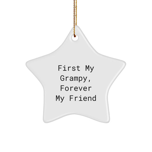 Grampy Gifts from Family, Forever Friends Star Ornament, Funny Quote Gifts for Grampy - Image 1