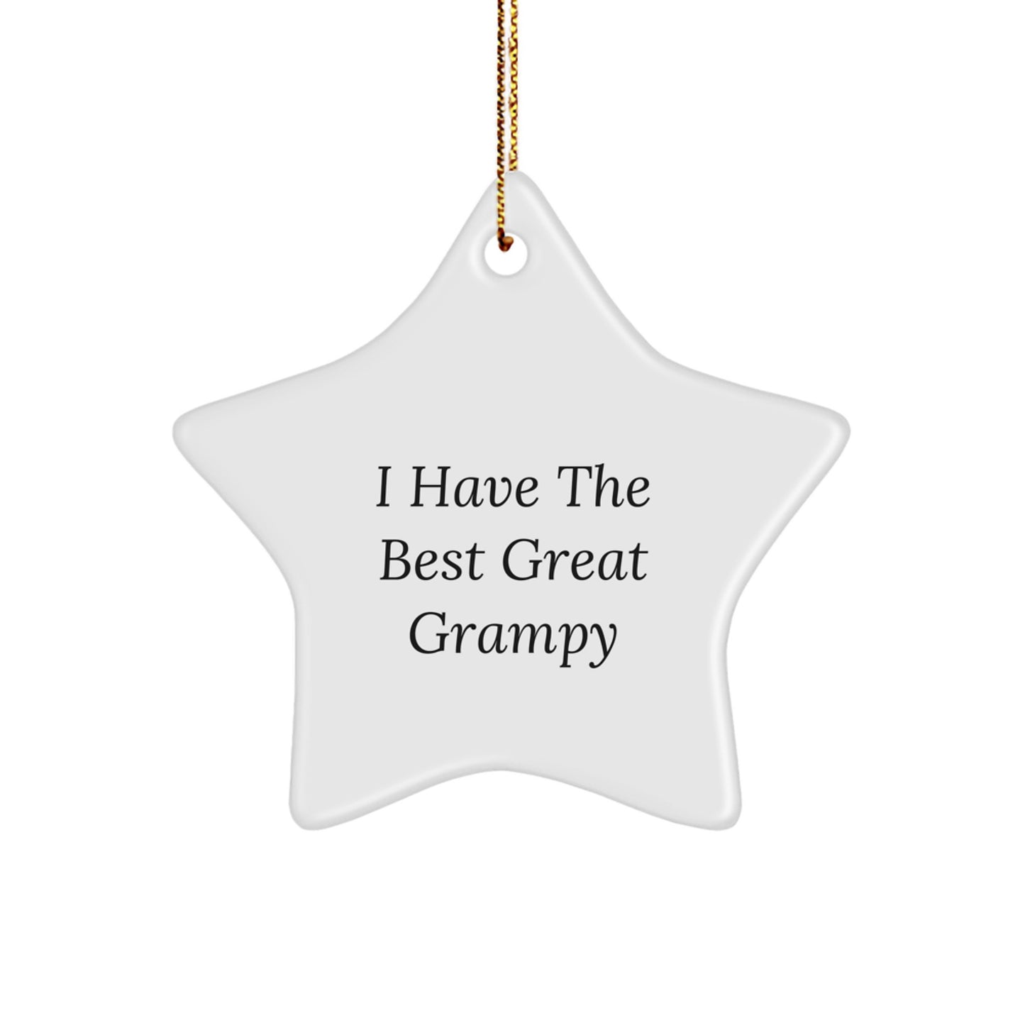 Funny Grampy Gifts for Men - Christmas Unique Star Ornament with 'I Have The Best Great Grampy' Quote, Great for Family Room, Gifts from Men to Grampy - Image 1