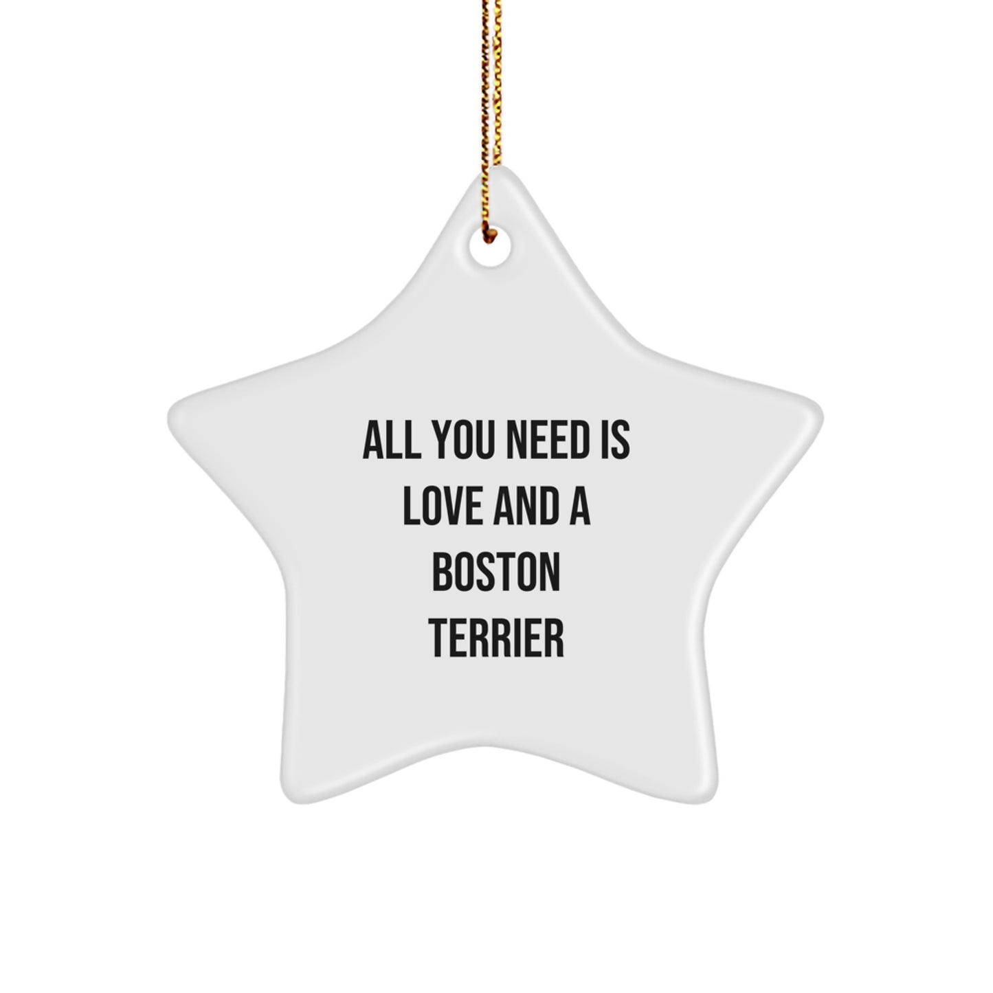 Funny Boston Terrier Dog Star Ornament Gifts from Family to Friends this Christmas Season - Image 1