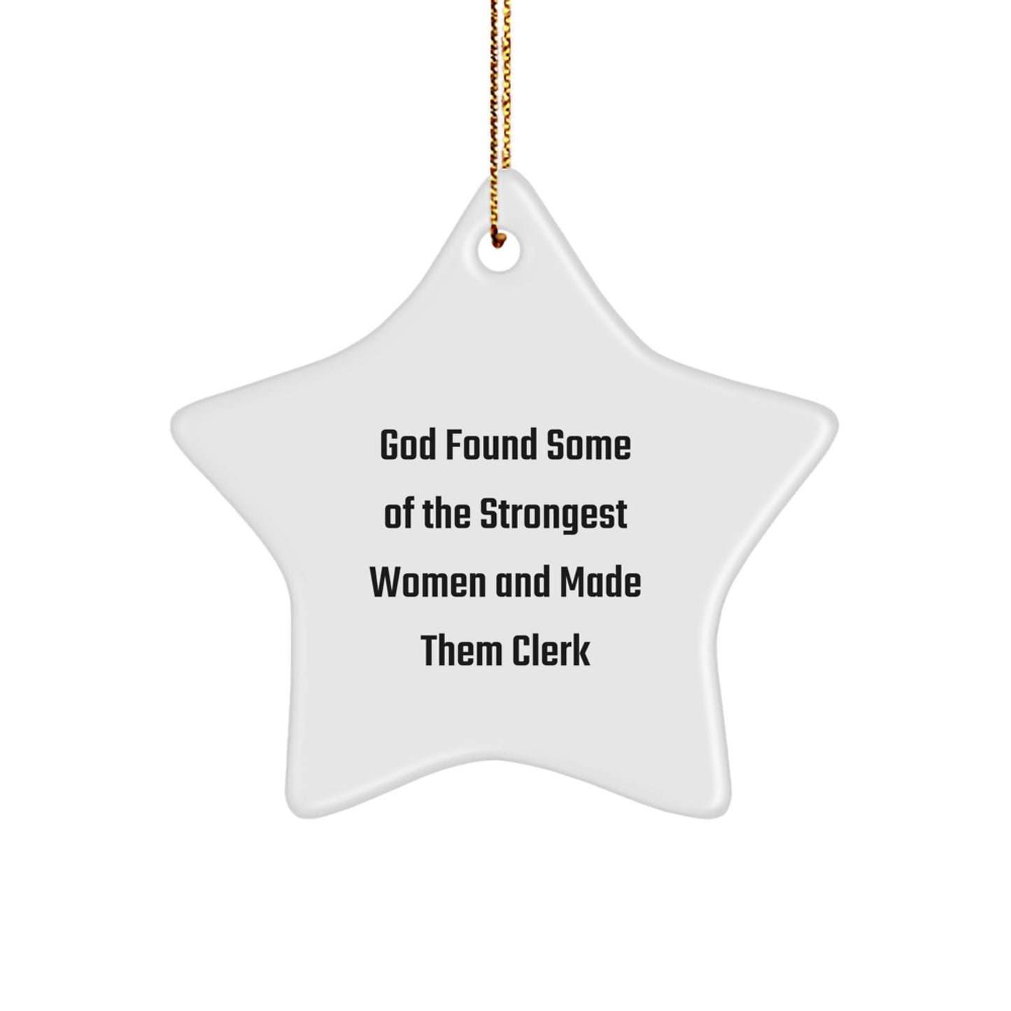 Funny Clerk Gifts, Christmas Unique Ornaments, Star Ornament with Gifts from Men to Women Clerks - Image 1