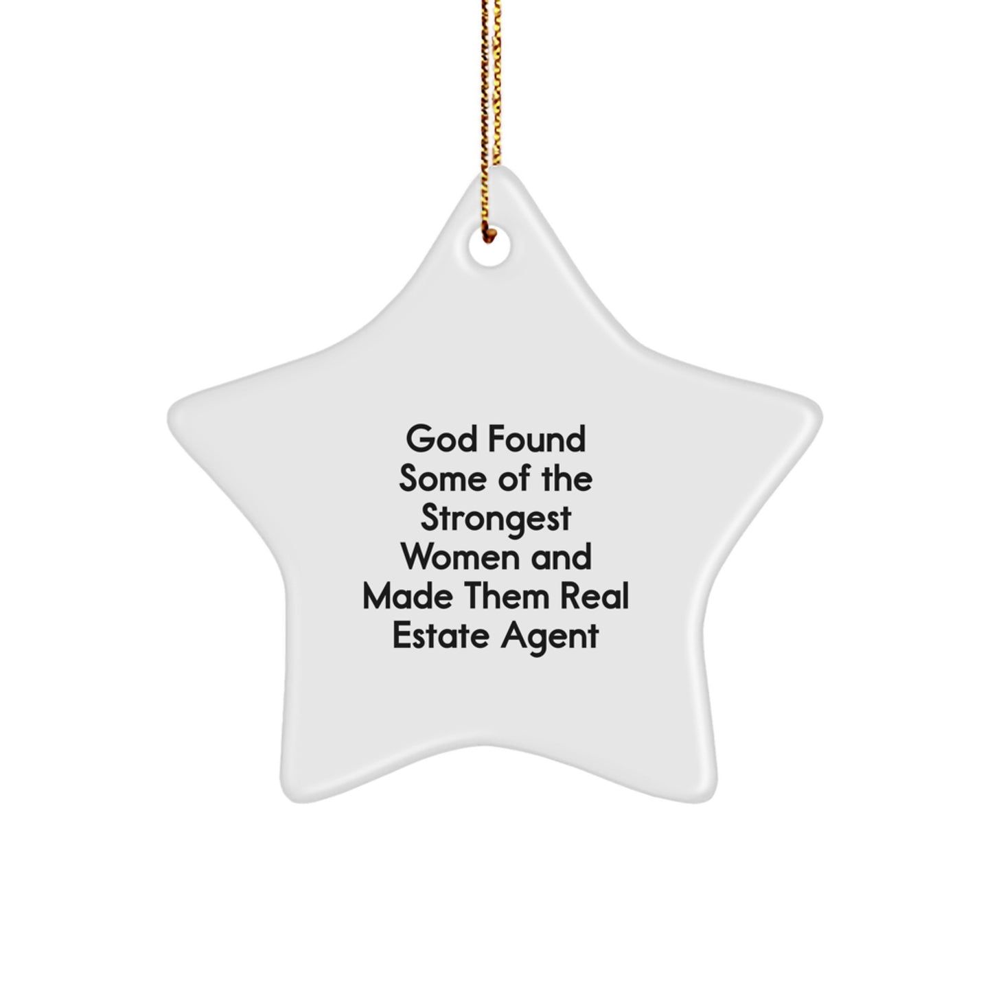 Funny Star Ornament Gifts for Real Estate Agents from Friends - Christmas Unique Decorations - Star Shaped MDF Ornaments for Women Coworkers - Image 1