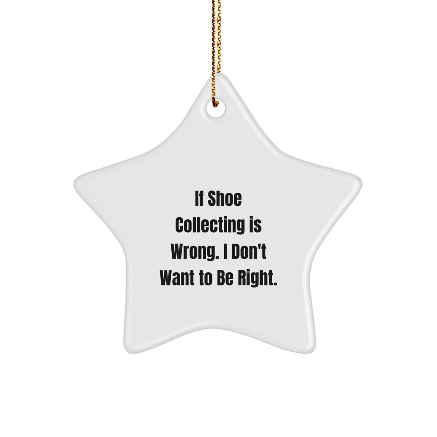 Shoe Collecting Gifts for Men, Funny Star Ornament with 'If Shoe Collecting Is Wrong. I Don't Want To Be Right.' Quote, Christmas Unique Gifts from Family - Image 1