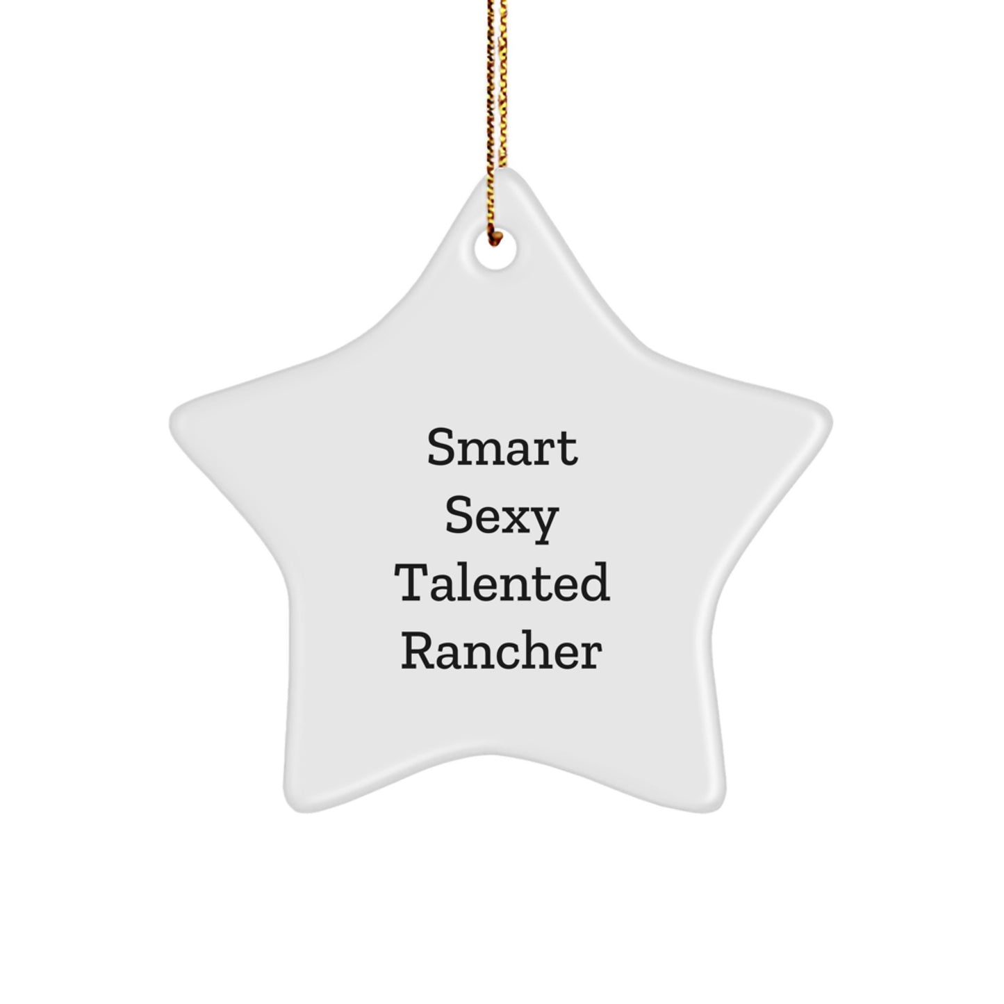 Festive Star Ornament for Smart Sexy Talented Rancher, Handcrafted Gifts from Friends for Christmas Unique Rancher Gifts - Image 1