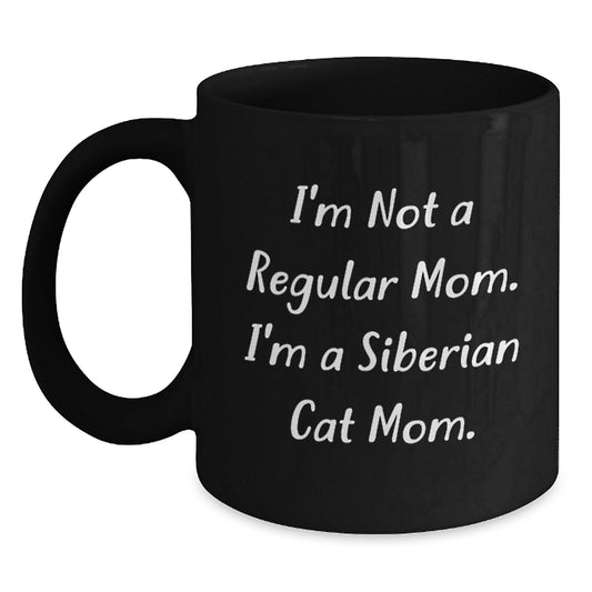 Siberian Cat Mom Funny Black Coffee Mug Gifts for Family Christmas Unique Presents - Main
