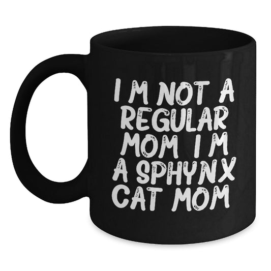 Sphynx Cat Mom Funny Gifts from Friends, Sphynx Cat Black Coffee Mug, Inspirational Quote for Sphynx Cat Lovers, Unique Graduation Gifts for Her, Gifts for Sphynx Cat Enthusiasts - Main