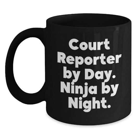 Funny Court Reporter Gifts for Men, Women, Coworkers, Court Reporter Unique Birthday Unique Gifts from Friends, Funny Court Reporter Black Coffee Mug - Main