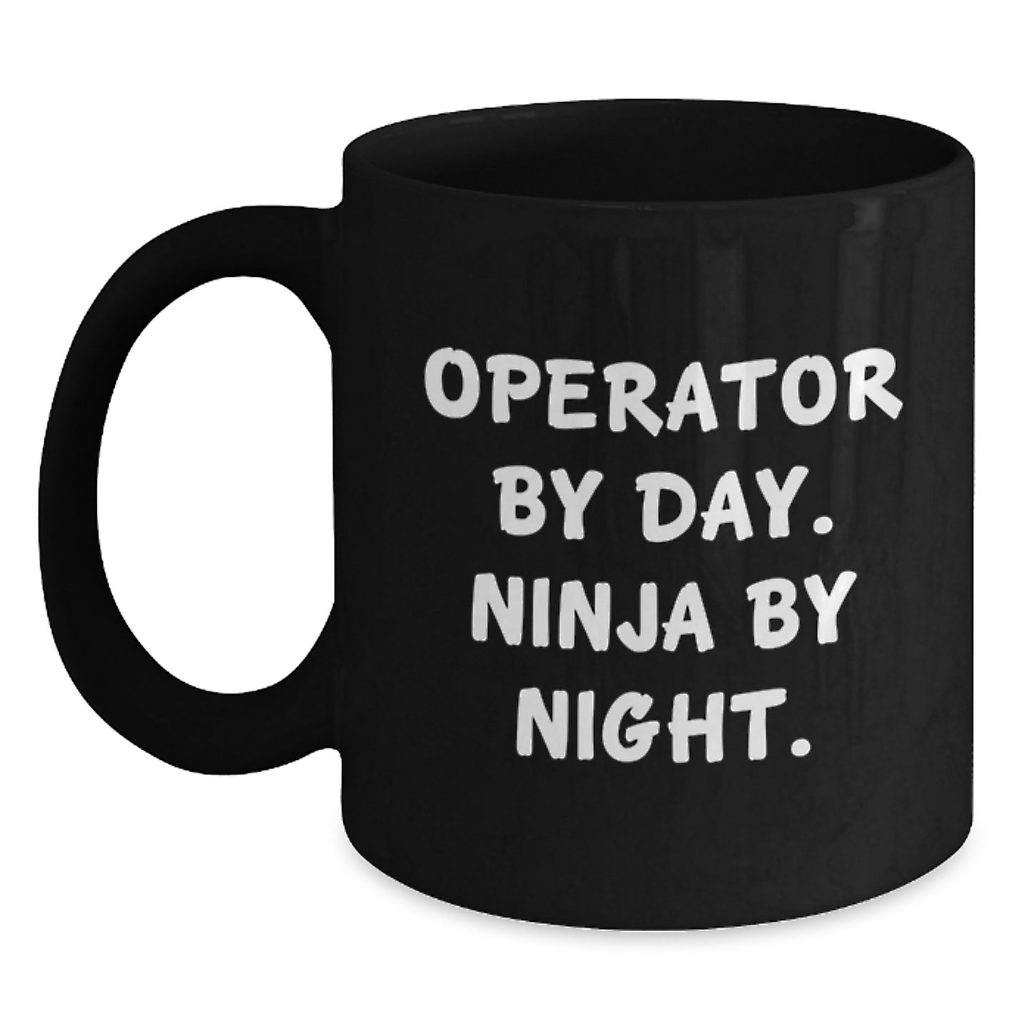 Funny Operator Gifts for Men, Black Coffee Mug, Operator By Day Ninja By Night, Birthday Unique Gifts from Friends - Main