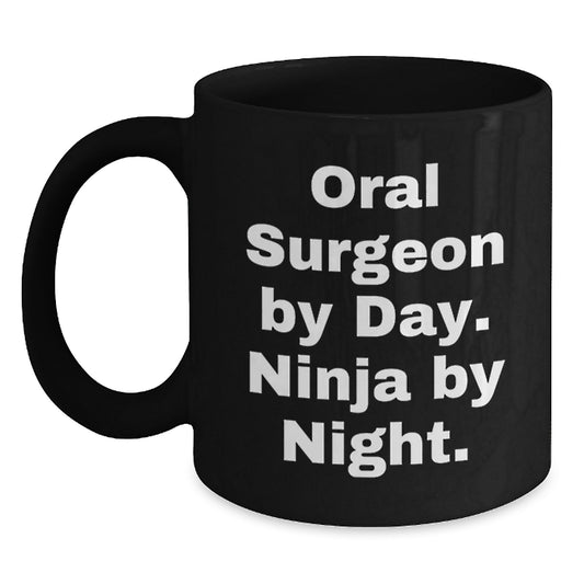 Quirky Oral Surgeon Black Coffee Mugs Funny Gifts from Friends for Birthday Unique - Main