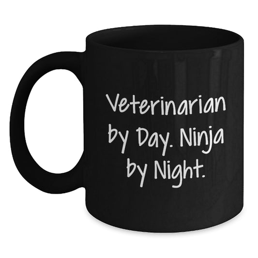Veterinarian Ninja Gifts by Day, Black Coffee Mug by Night, Funny Quote, Birthday Unique Gifts from Friends - Main