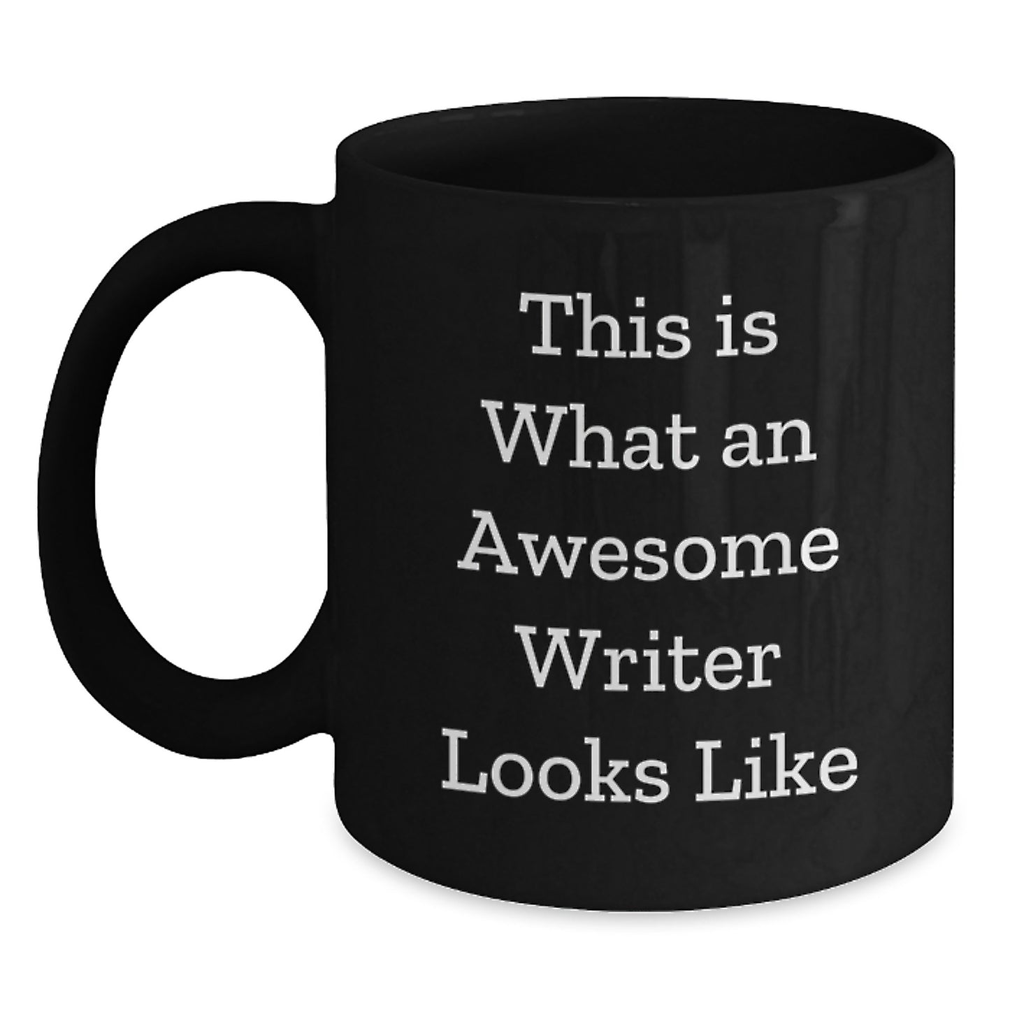 Funny Writer Gifts for Men, Black Coffee Mug, Graduation Unique Gifts from Friends, 'This Is What An Awesome Writer Looks Like' Quote - Main