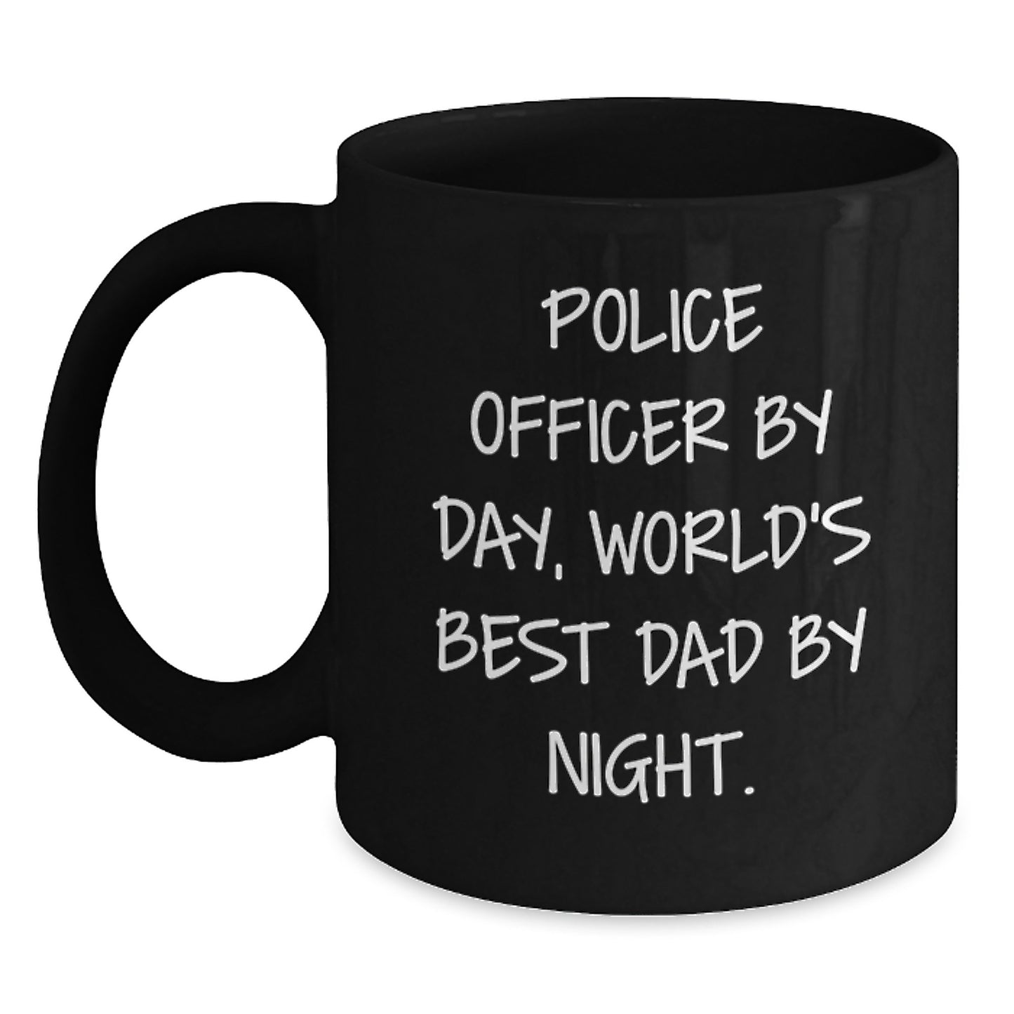 Police Officer Gifts, Funny Coffee Mugs for Men, Graduation Unique Gifts from Family, Friends, or Coworkers, 'Police Officer By Day, World's Best Dad By Night.' Quote - Main