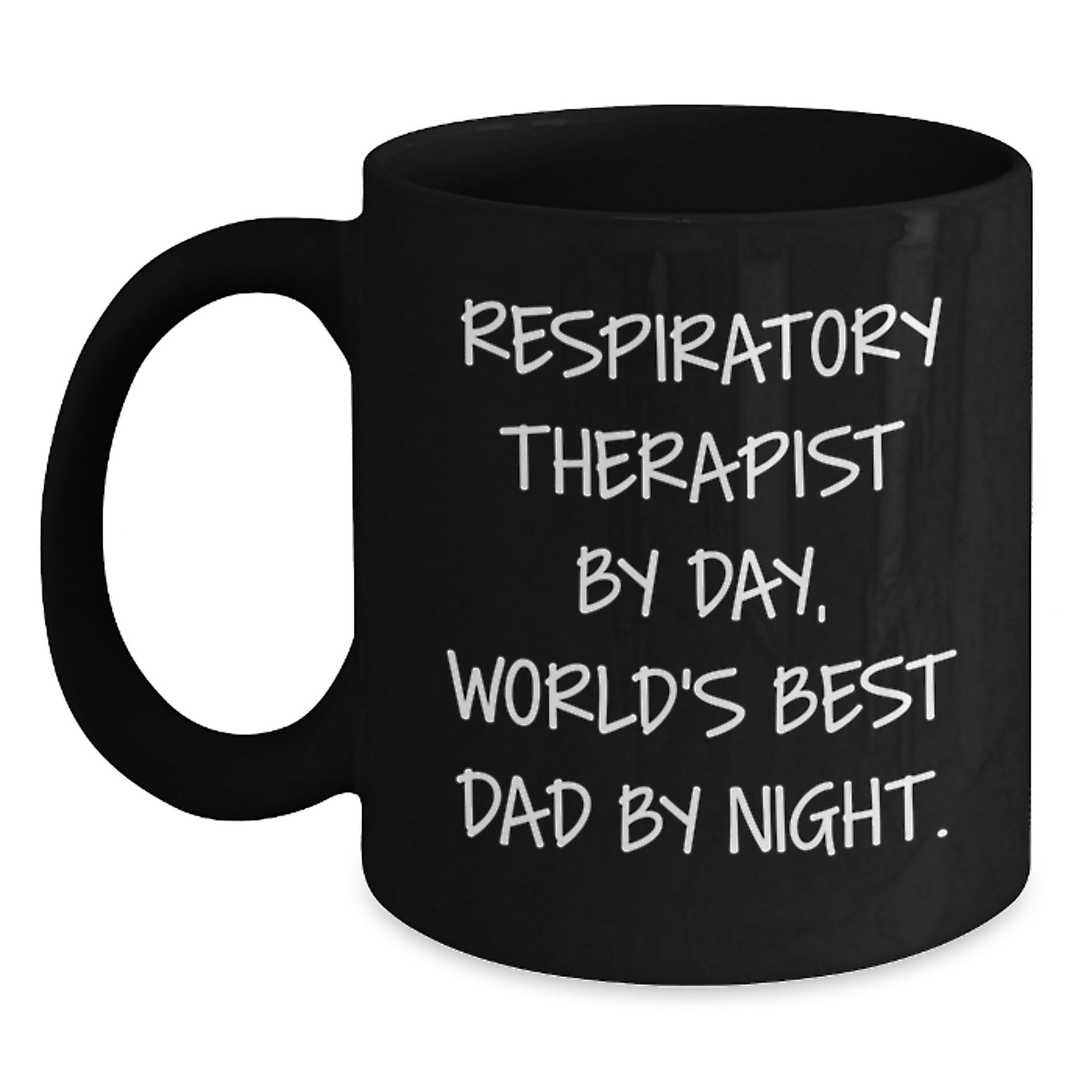 Respiratory Therapist Humor Gifts, Funny Black Coffee Mug by Day, World's Best Dad By Night - Gifts from Men to Respiratory Therapist for Birthday - Main