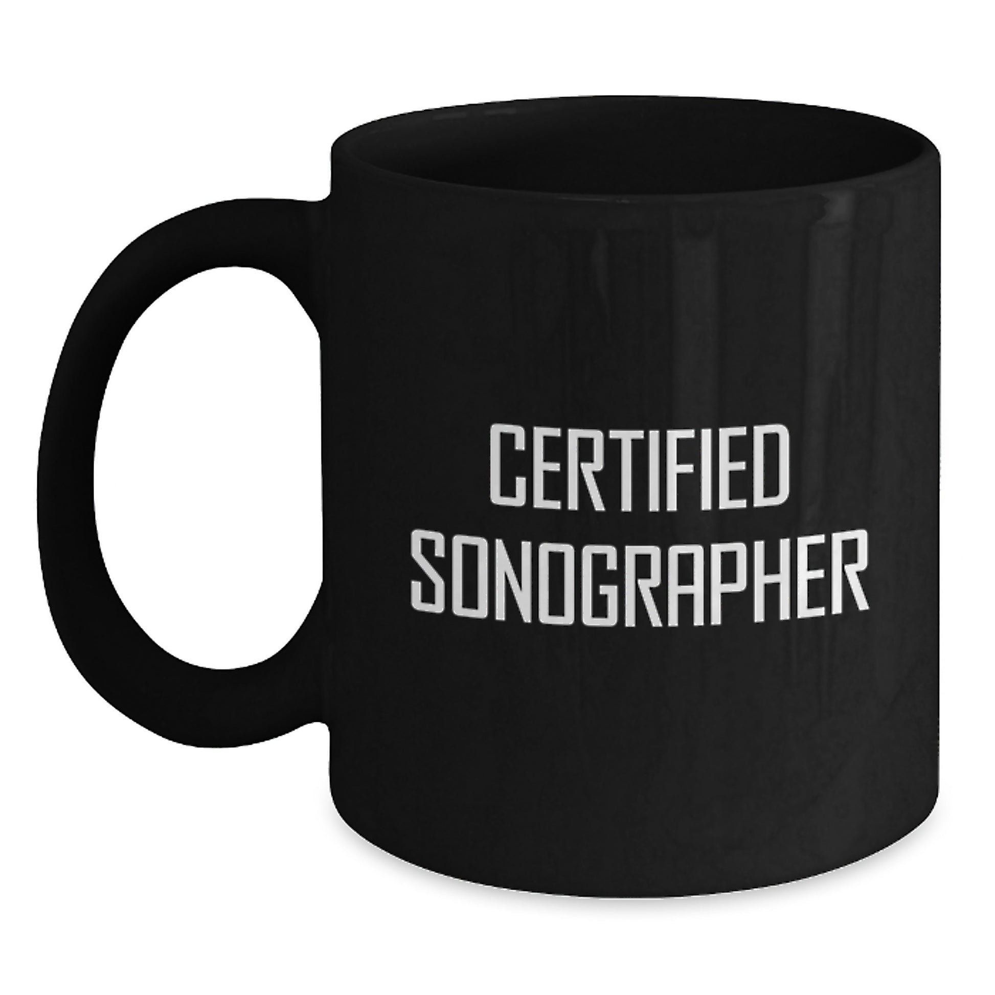 Unique Gifts for Sonographer Certified Professional Black Coffee Mugs from Friends - Main